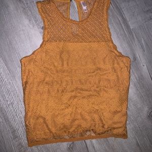 Mustard yellow sleeveless blouse